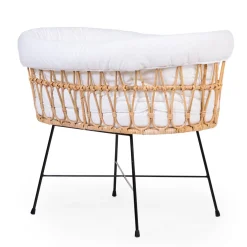 BÉABA Berceaux Et Couffins*Berceau en rotin pieds en métal + housse blanc cassé