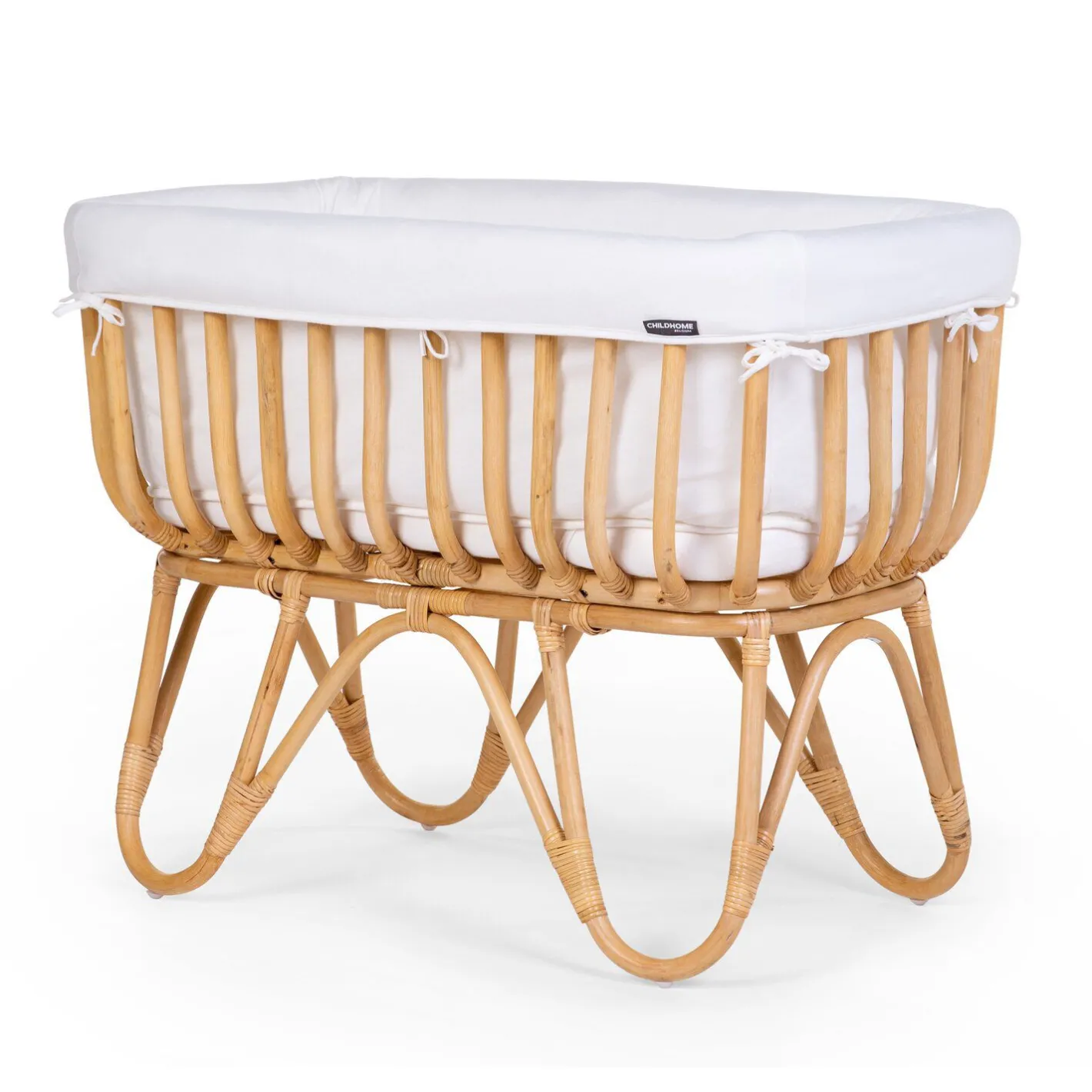 BÉABA Berceaux Et Couffins*Berceau en rotin rectangulaire + couvercle blanc cassé