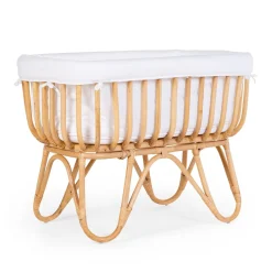 BÉABA Berceaux Et Couffins*Berceau en rotin rectangulaire + couvercle blanc cassé