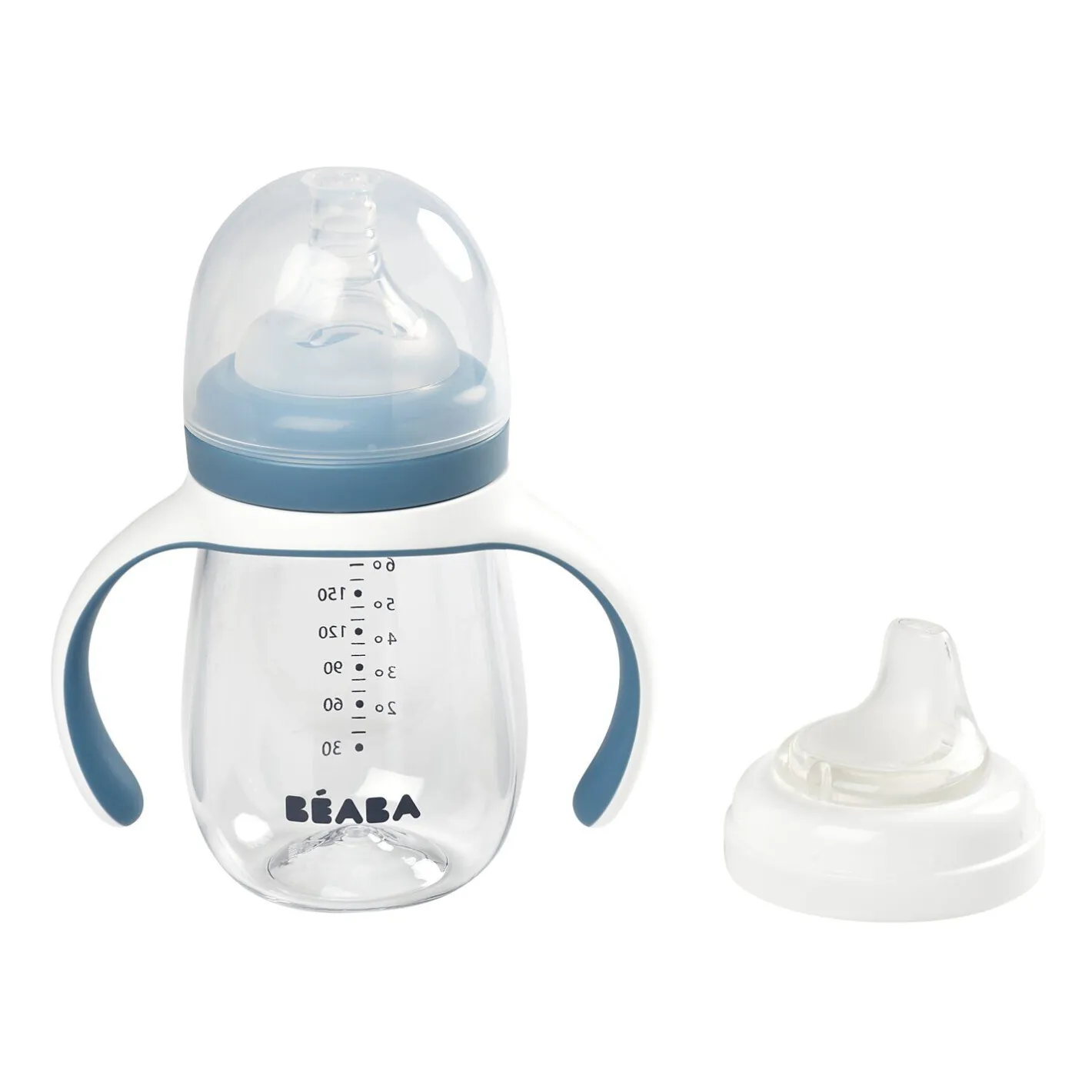 BÉABA Biberons Et Accessoires*Biberon d'apprentissage 2 en 1 - 210ml Bleu Windyblue