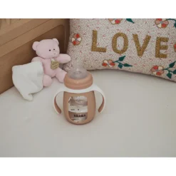 BÉABA Biberons Et Accessoires*Biberon d'apprentissage en verre 2 en 1 - 210ml Vieux rose Oldpink