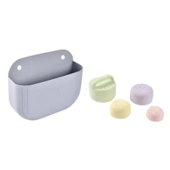 BÉABA Baignoires Et Accessoires*Coffret de bain : panier et jouets de bain silicone Galet / Menthe au lait / Multi couleurs