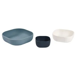 BÉABA Goûter Sain|Couverts Vaisselle Et Bavoirs*Lot de 3 bols silicone gigogne Night blue Nightblue