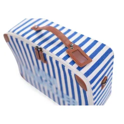 BÉABA Sacs À Dos Enfant|Sacs De Voyage*Mini Traveller Kids Suitcase - Rayures - Bleu Electrique /Bl Black/gold