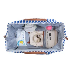 BÉABA Sacs De Voyage|Sacs À Langer*Mommy Bag ® Sac à Langer - Rayures - Bleu Electrique /Bleu Black/gold