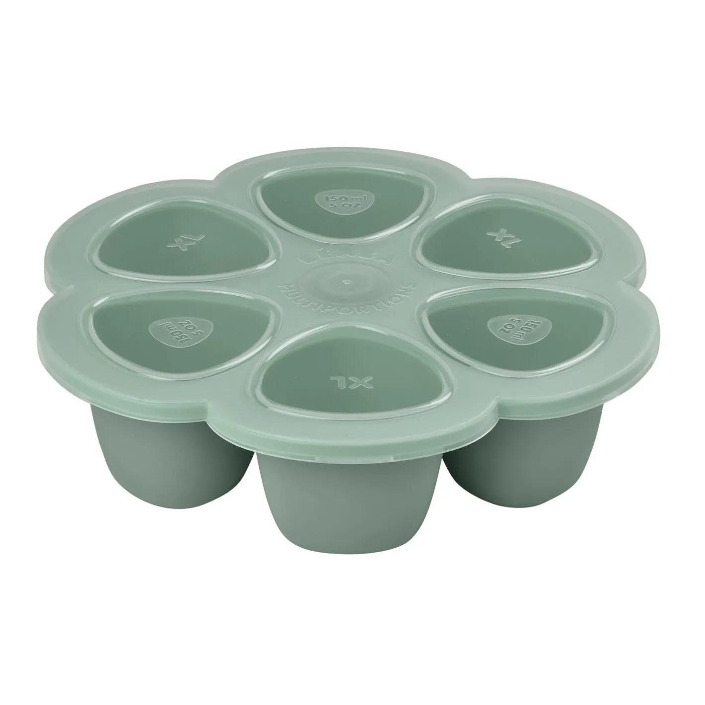 BÉABA Pots De Conservation|Pots De Conservation*Moule multiportions silicone 6X150ml Vert sauge Blue