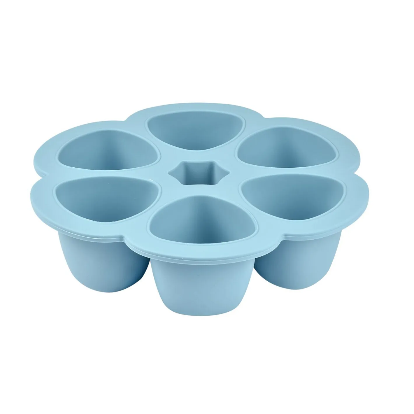 BÉABA Goûter Sain|Couverts Vaisselle Et Bavoirs*Moule multiportions silicone 6X90ml Bleu Blue