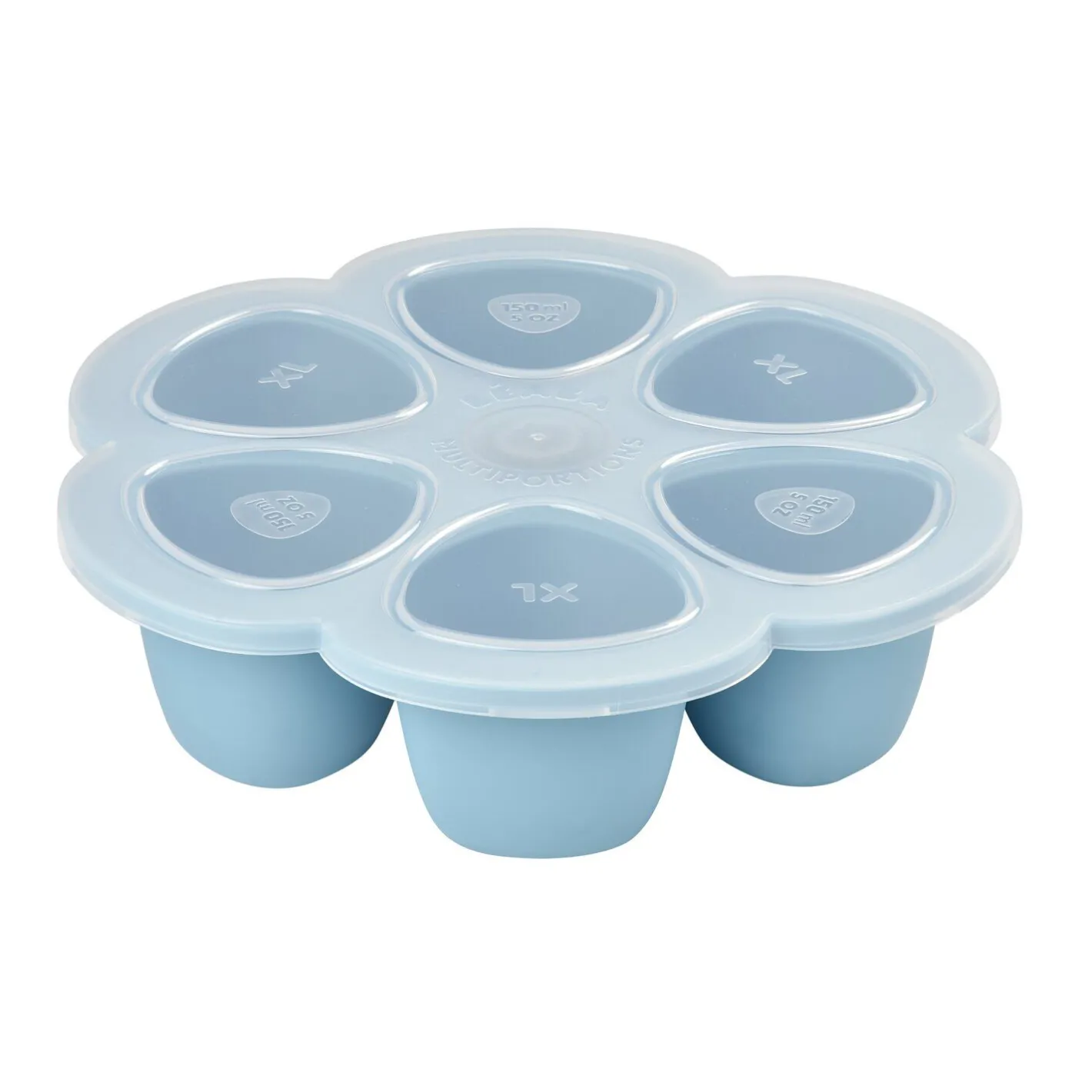BÉABA Pots De Conservation|Pots De Conservation*Moule multiportions silicone 6X150ml Bleu Blue