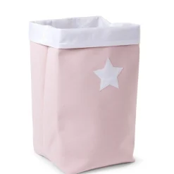 BÉABA Paniers De Rangement*Panier De Rangement - 32x32x60 Cm - Toile - Rose Tendre Blan Greystripes
