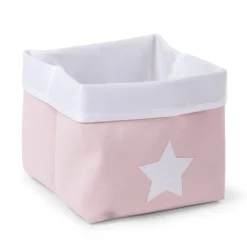 BÉABA Paniers De Rangement*Panier De Rangement - 32x32x29 Cm - Toile - Rose Tendre Blan Greystripes