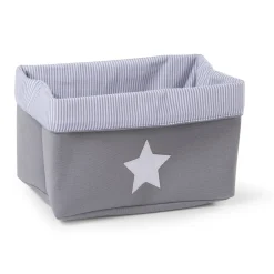 BÉABA Paniers De Rangement*Panier De Rangement - 32x20x20 Cm - Toile - Gris Rayures Greystripes