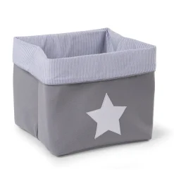 BÉABA Paniers De Rangement*Panier De Rangement - 32x32x29 Cm - Toile - Gris Rayures Greystripes