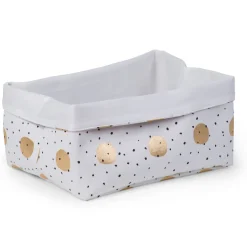BÉABA Paniers De Rangement*Panier De Rangement - 40x30x20 Cm - Toile - Gold Dots Greystripes