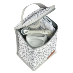 BÉABA Sacs Isotherme Bébé|Goûter Sain*Pochette repas isotherme Fleur de cerisier Black/pinkgold