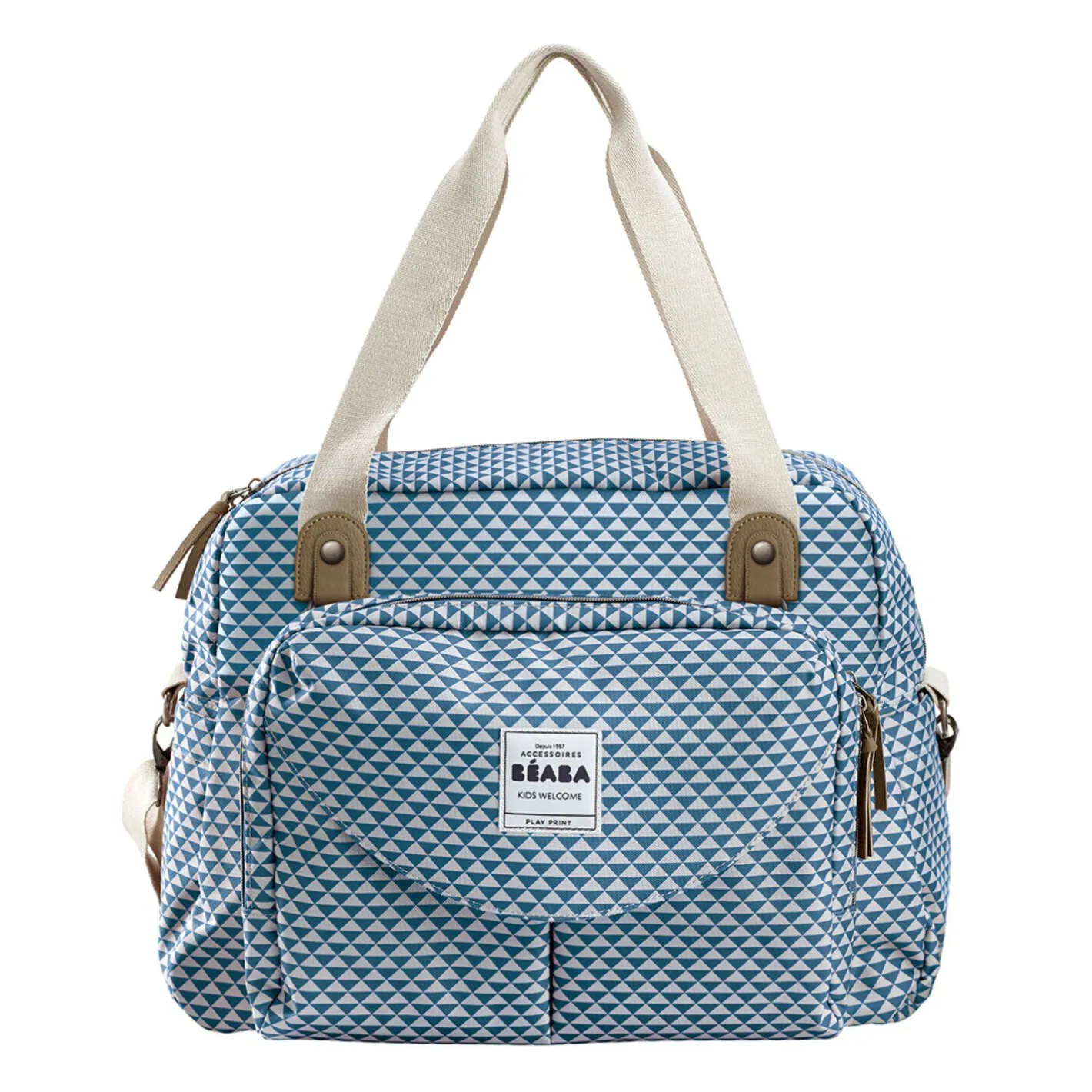 BÉABA Sacs À Langer*Sac à langer Genève Play print Bleu Ardoise