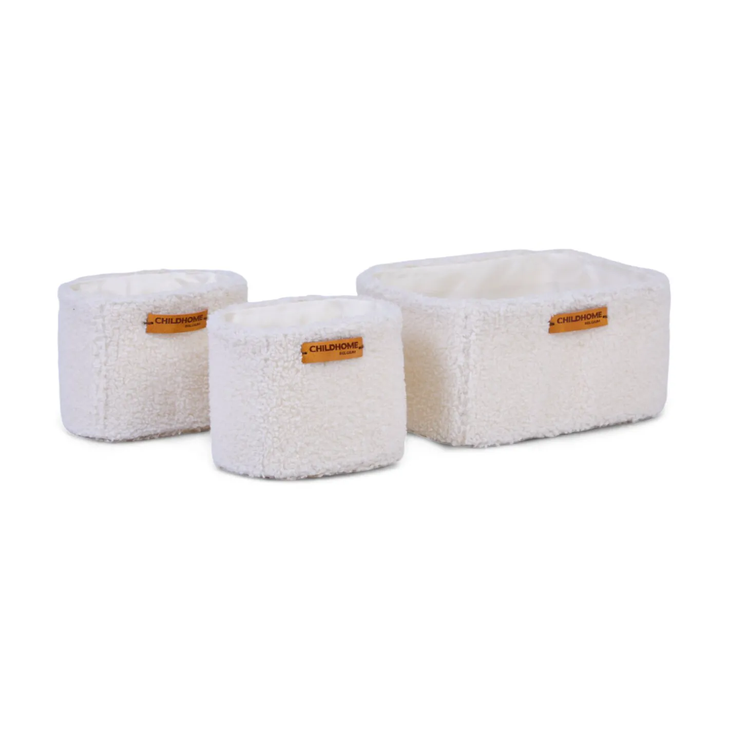BÉABA Paniers De Rangement*Set Of 3 Hanging Storage Baskets - 21x14x10 Cm + 14x10x10 Cm -Teddy Off white