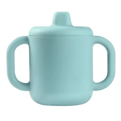 BÉABA Goûter Sain|Couverts Vaisselle Et Bavoirs*Tasse d'apprentissage silicone Bleu Blue