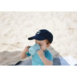 BÉABA Goûter Sain|Couverts Vaisselle Et Bavoirs*Tasse d'apprentissage silicone Bleu Blue