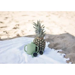 BÉABA Goûter Sain|Couverts Vaisselle Et Bavoirs*Tasse d'apprentissage silicone Vert sauge Blue